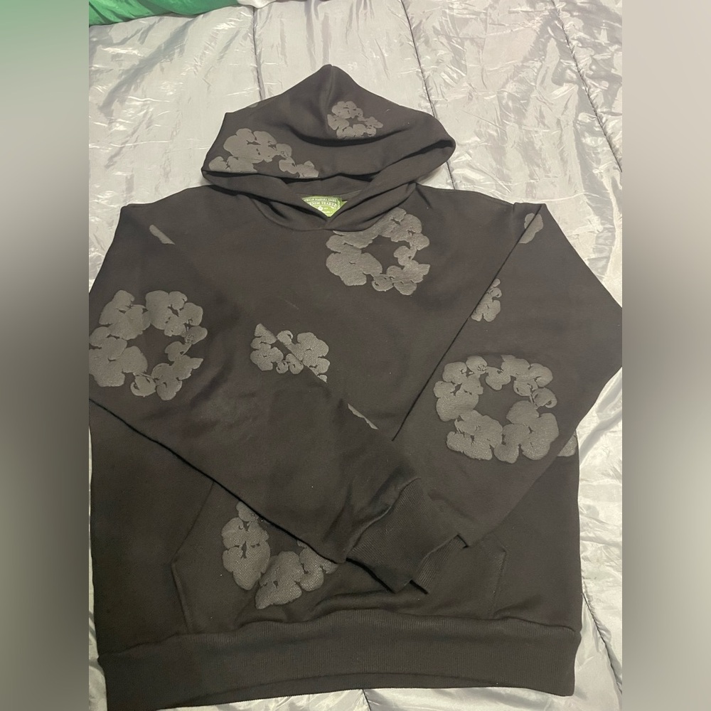 Monochrome denim tears hoodie